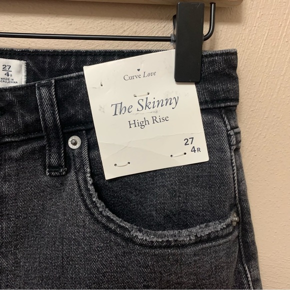 Abercrombie & Fitch The Skinny High Rise Curve Love Two Tone Black 27 4 NWT New - Picture 12 of 15